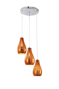 Wisząca lampa Acerto do salonu Sira miedziana