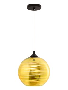Złota lampa wisząca Acerto do salonu AURIGA