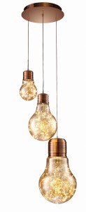 Lampa potrójna wisząca Acerto ALTAL bursztyn